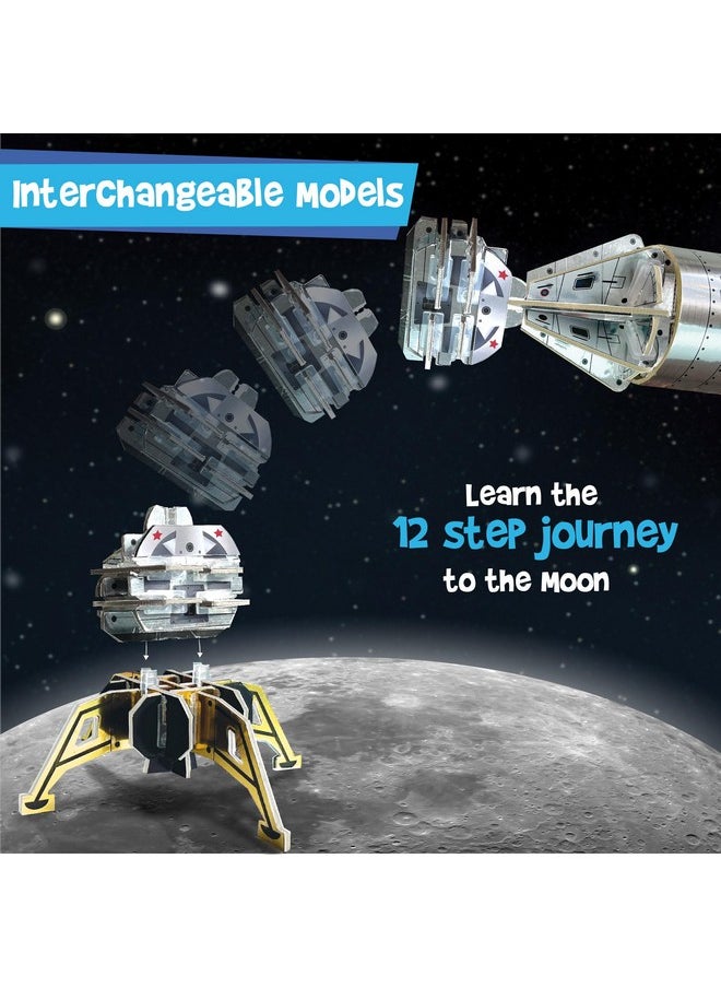 Mapology Man'S Journey To Moon | Nasa Mission Apollo 11 | Rocket & Satellite Model Making Set | Space Toys For Ages 8-13 | Educational Science Kits For Kids Age 8-12 | Gifts For Boys & Girls