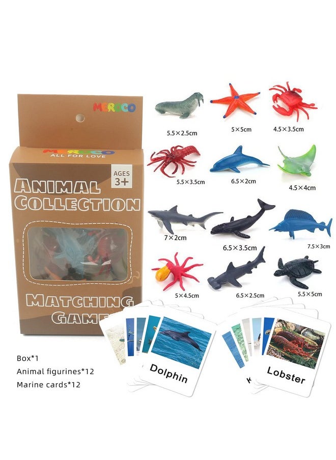 Montessori Animal Match Game Cards Marine Animal Matching Montessori Language Materials Toddlers Preschool Educational Learning Toys Newt011