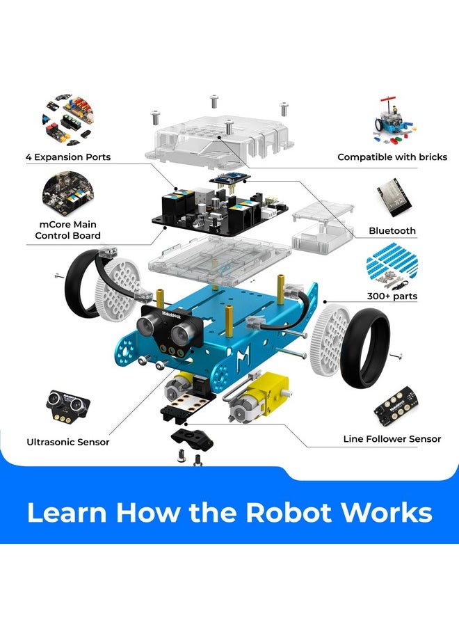 Mbot Robot Kit, Robotics For Kids Ages 8-12 Learn To Code With Scratch & Arduino, Stem Toys Science Kits For Kids Age 8-12 Boys And Girls Age 8+