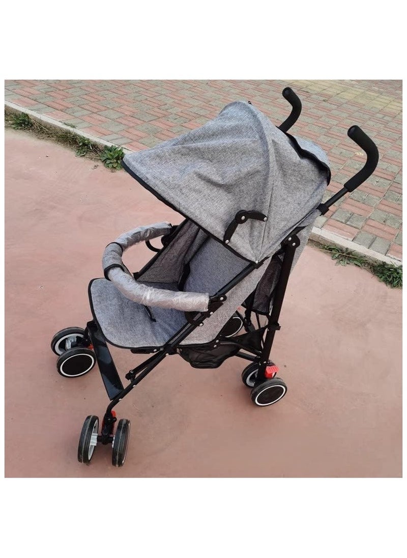 Lightweight Stroller Travel Stroller With Storage Cabin 0-36 Months Compact And Foldable Design, Easy To Carry Adjustable Reclining Seat (Gray)