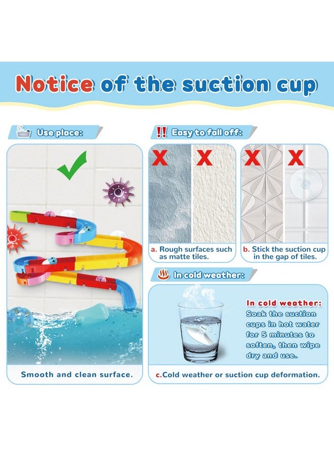 Bath Toys For Kids Ages 2-4-8 Mold Free Toddler Bath Toys 38 Pcs Bathtub Shower Toys Diy Water Marble Run Slippery Slide Christmas Birthday Gift For 2 3 4 5 6 7 8 Year Old Boys Girls
