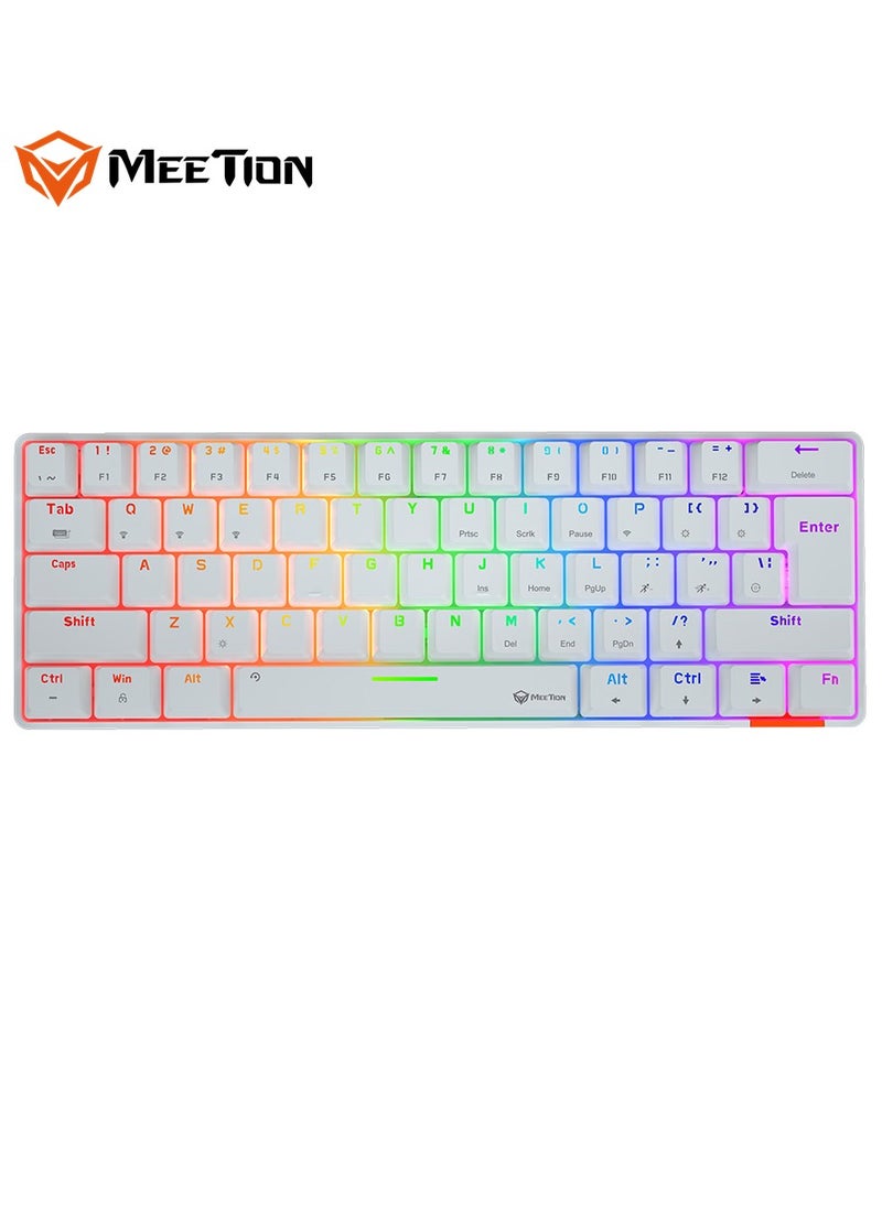 MEETION Dual Mode Bluetooth 60% Gaming Keyboard MK005BT Full keys anti-ghosting RGB Chromatic Backlight Wired/Bluetooth Dual Mode Mechanical