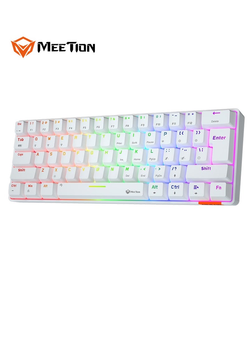 MEETION Dual Mode Bluetooth 60% Gaming Keyboard MK005BT Full keys anti-ghosting RGB Chromatic Backlight Wired/Bluetooth Dual Mode Mechanical