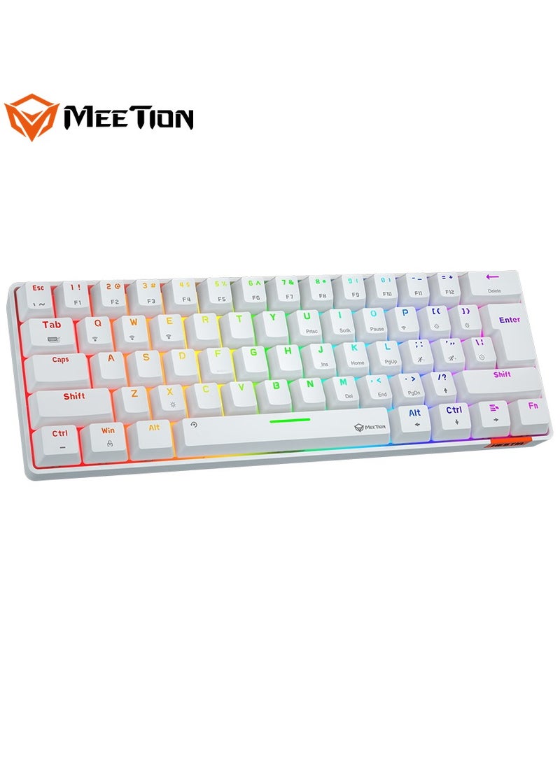 MEETION Dual Mode Bluetooth 60% Gaming Keyboard MK005BT Full keys anti-ghosting RGB Chromatic Backlight Wired/Bluetooth Dual Mode Mechanical