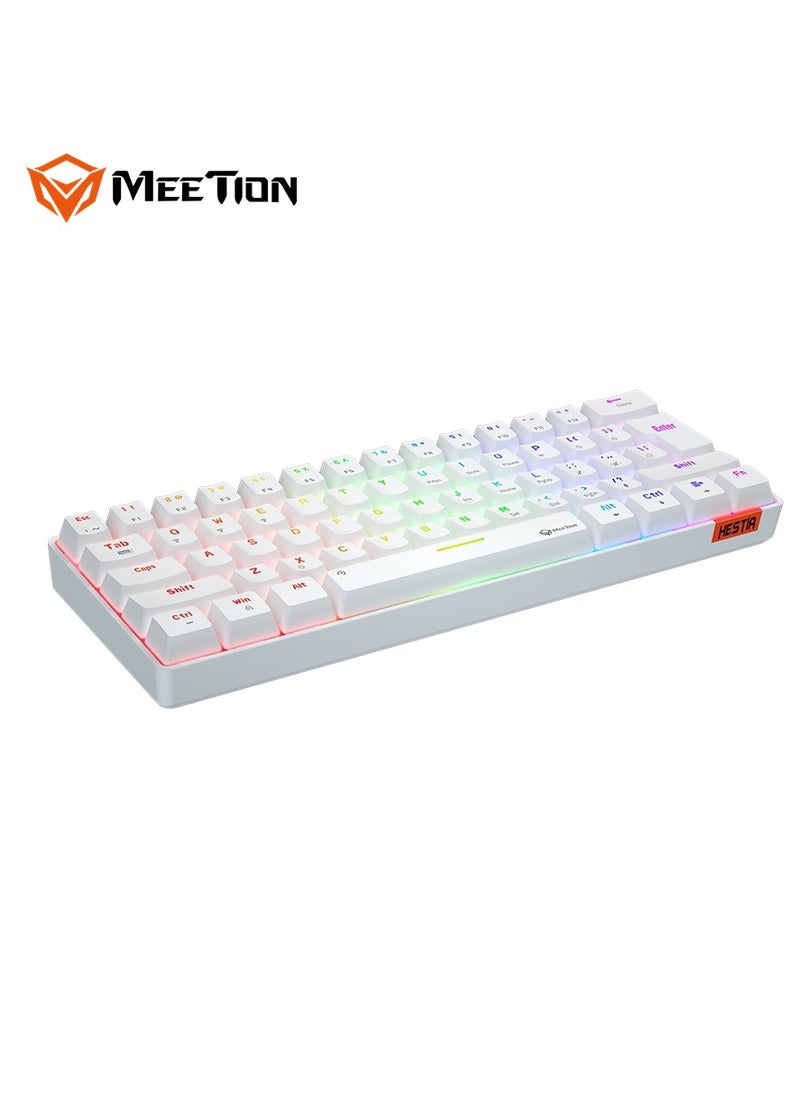 MEETION Dual Mode Bluetooth 60% Gaming Keyboard MK005BT Full keys anti-ghosting RGB Chromatic Backlight Wired/Bluetooth Dual Mode Mechanical