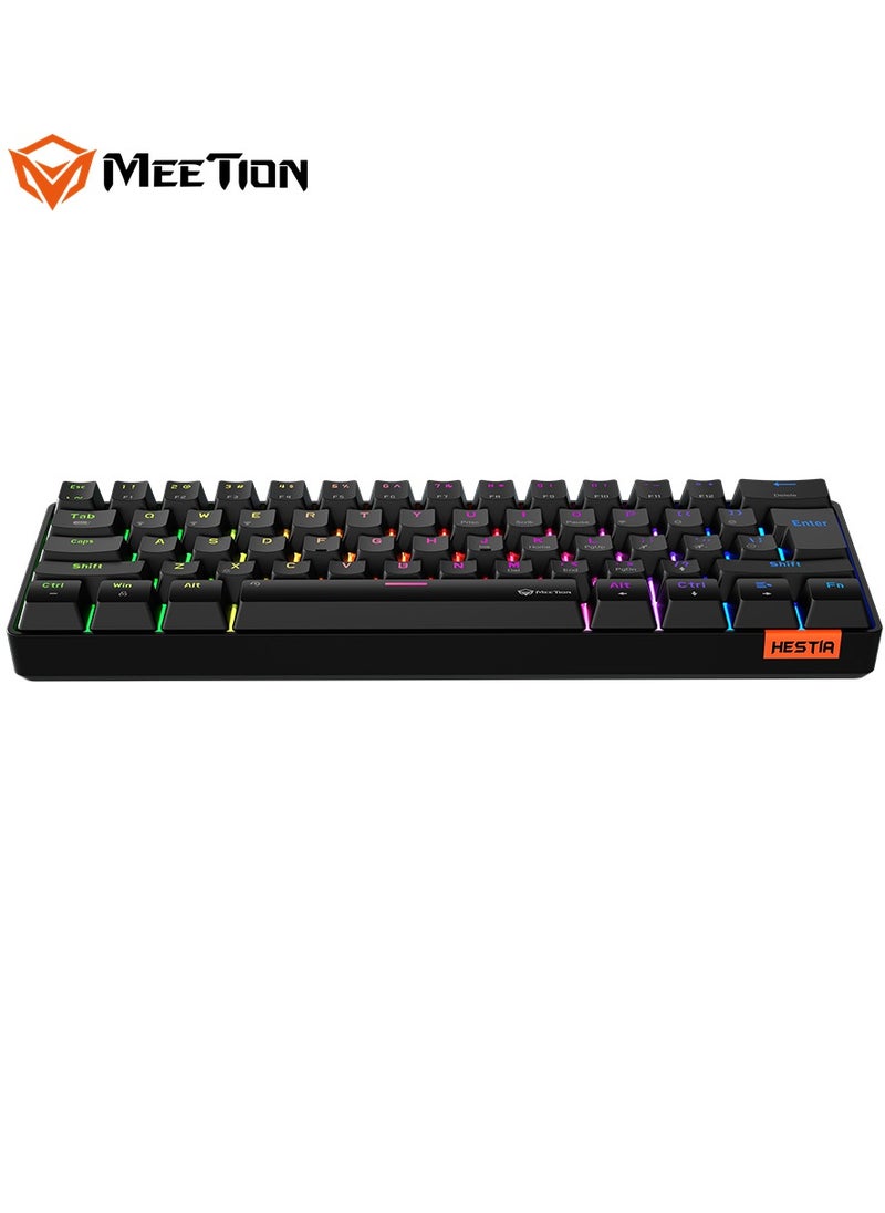 MEETION Dual Mode Bluetooth 60% Gaming Keyboard MK005BT Full keys anti-ghosting RGB Chromatic Backlight Wired/Bluetooth Dual Mode Mechanical