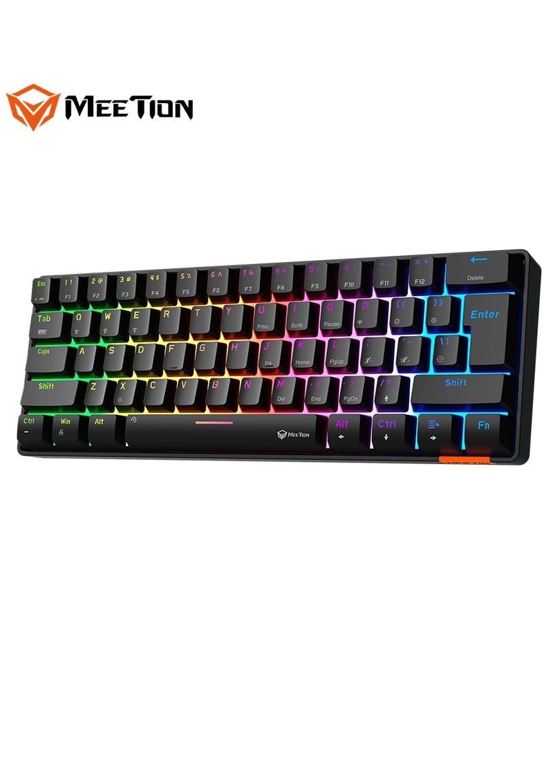 MEETION Dual Mode Bluetooth 60% Gaming Keyboard MK005BT Full keys anti-ghosting RGB Chromatic Backlight Wired/Bluetooth Dual Mode Mechanical