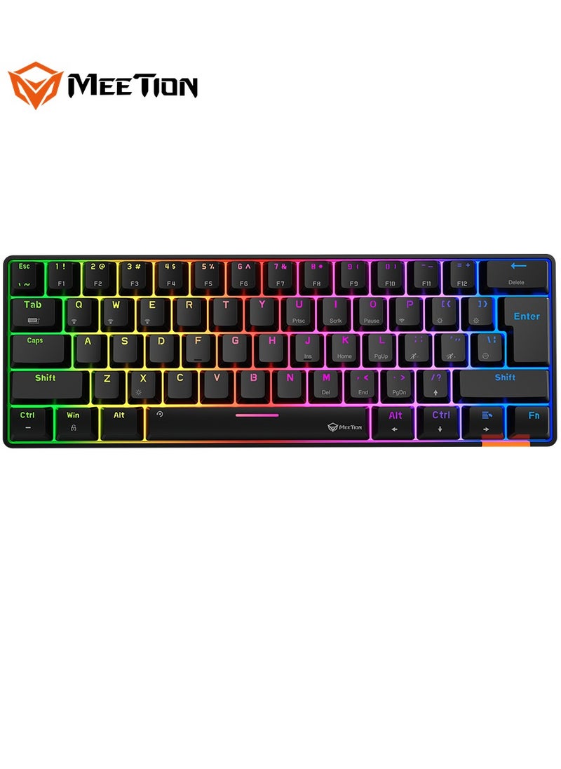 MEETION Dual Mode Bluetooth 60% Gaming Keyboard MK005BT Full keys anti-ghosting RGB Chromatic Backlight Wired/Bluetooth Dual Mode Mechanical