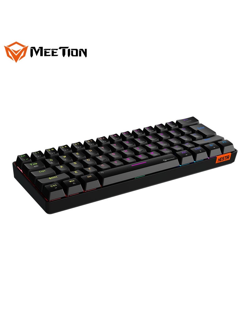 MEETION Dual Mode Bluetooth 60% Gaming Keyboard MK005BT Full keys anti-ghosting RGB Chromatic Backlight Wired/Bluetooth Dual Mode Mechanical