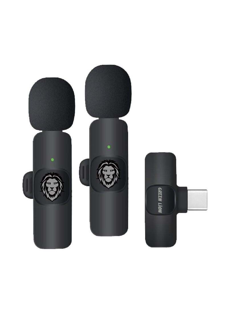 3 In 1 Wireless Microphone / 60mAh Battery Capacity / USB-A / Type-C / Lightning Plugs / 20m Accessible Reception / -42DB Sensitivity / Highly Sensitive / Digital Silicon Microphone / 64DBM Adaptive Noise Reduction / Clear Timbre / Plug & Play - Black