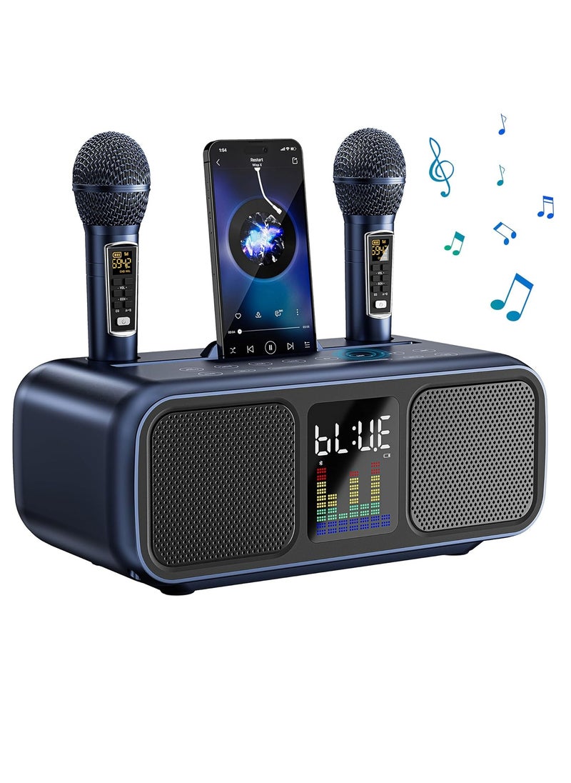 S39 Pro Portable Bluetooth Speaker With 2 Microphones UHF Wireless Karaoke Machine