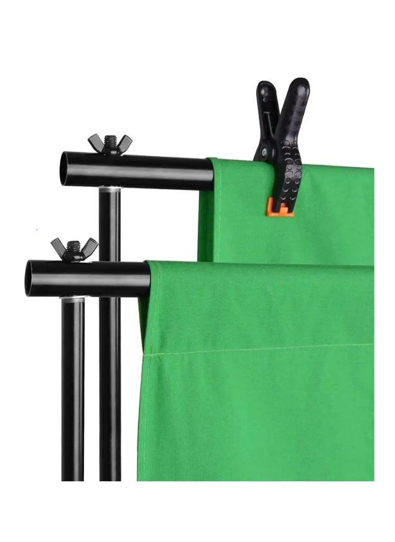 Xria Green Screen Backdrop Stand Kit 6.5x10ft 2X3cm Background Support System with Washable Cloth Chromakey Backdrop and Clamps