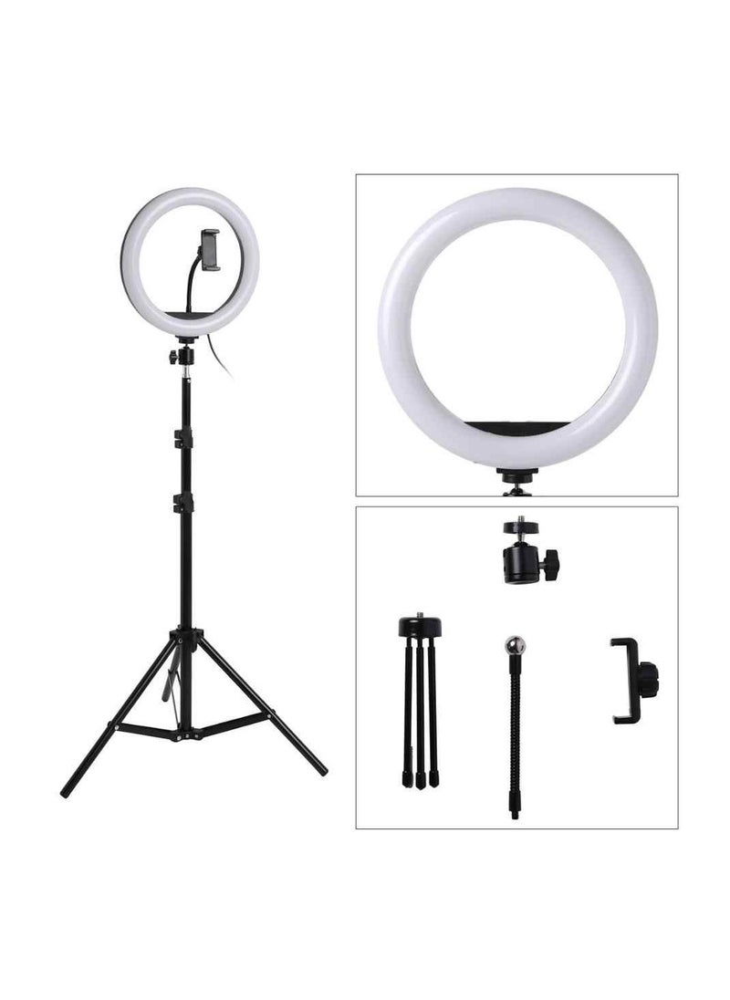 LED Photography Ring Light With 14 inch Tripod Stand Black/White