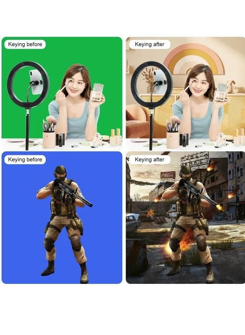 Xria Green Screen 3X2m 10X6.5 Ft Solid Color Backdrop Photographic Background Washable Cloth For Photo Studio Video Chroma Key (Green)