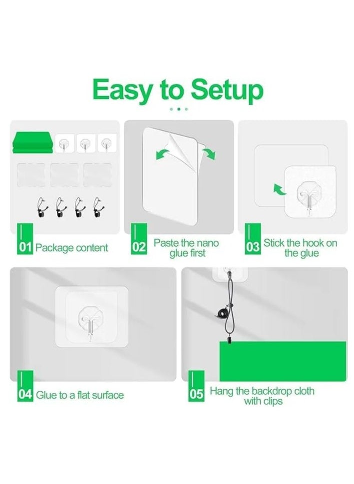 Xria Green Screen 3X2m 10X6.5 Ft Solid Color Backdrop Photographic Background Washable Cloth For Photo Studio Video Chroma Key (Green)