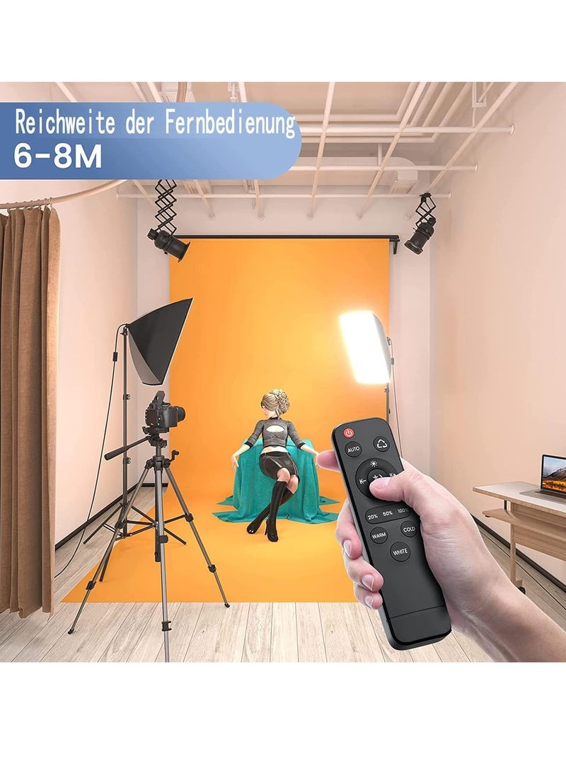 Xria Softbox Led Light Set 50 x 70 cm Photo Studio Continuous Dimming Light for Video and Photography Studio 85W 3200-5600K with 2 85W Bulbs, 2 x Remote Control, 2m Adjustable Tripod