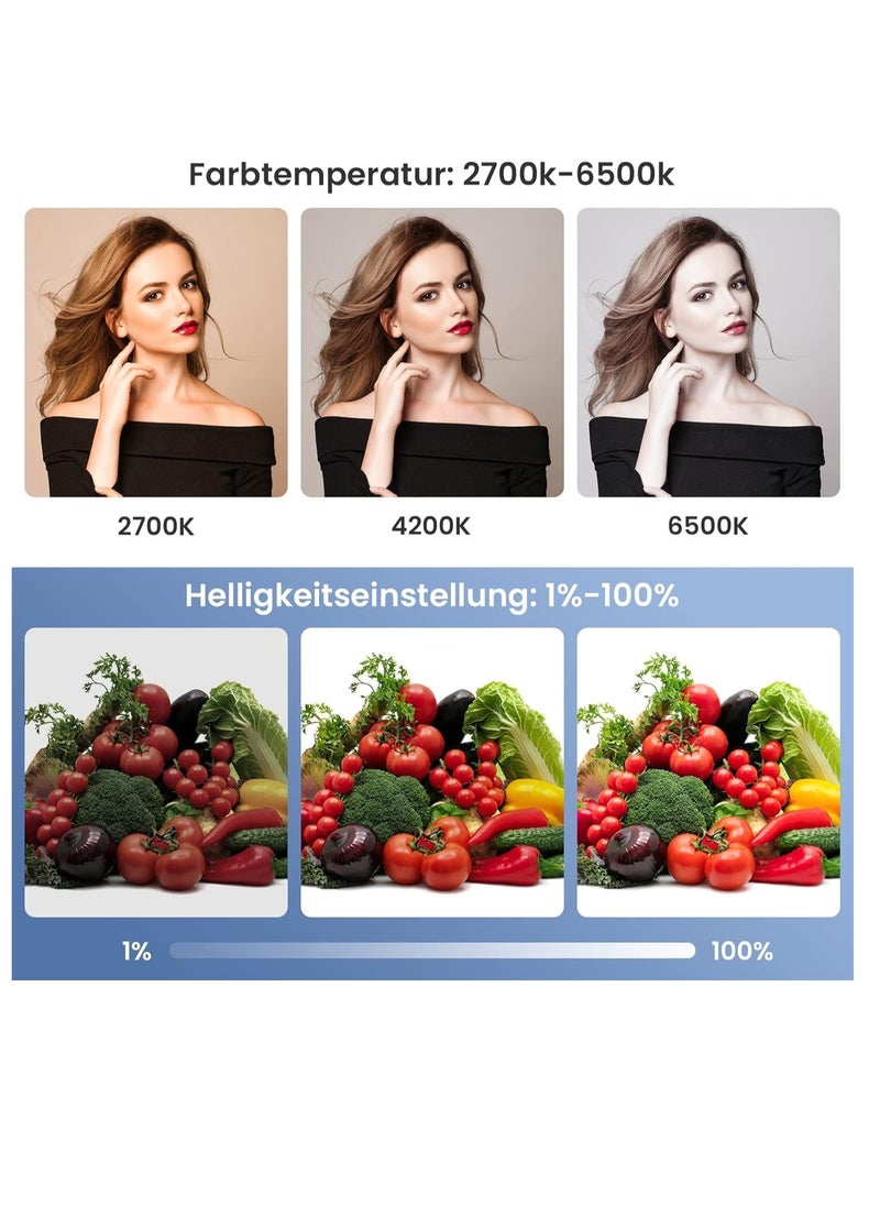 Xria Softbox Led Light Set 50 x 70 cm Photo Studio Continuous Dimming Light for Video and Photography Studio 85W 3200-5600K with 2 85W Bulbs, 2 x Remote Control, 2m Adjustable Tripod