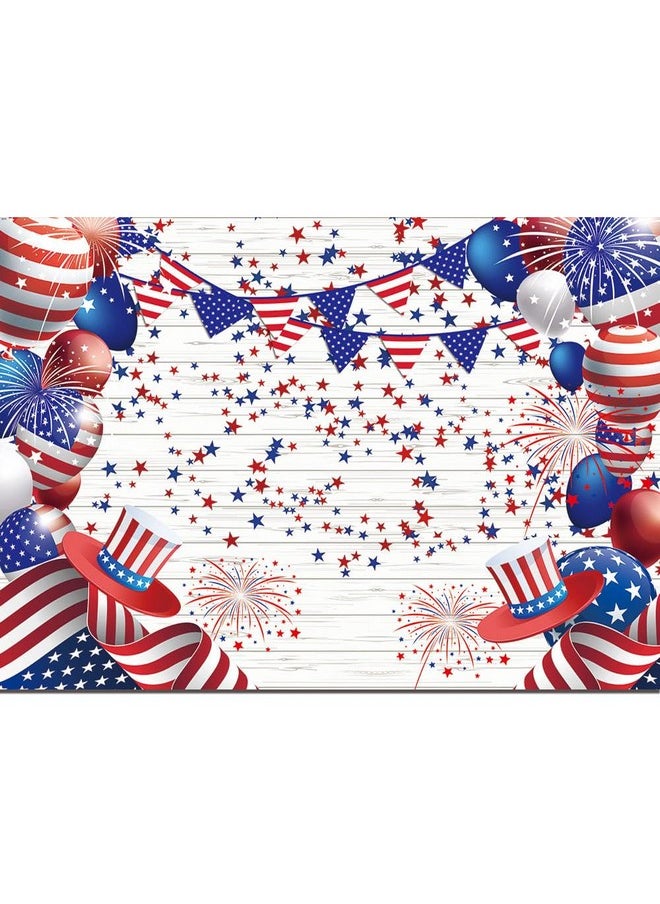 Flag Stars And Stripes Ballon 4Th Of July Patriotic Independence Day Photography Backdrops Veterans Day Prom Birthday Party Decor Supplies Studio Photoshoot Props 8X6Ft