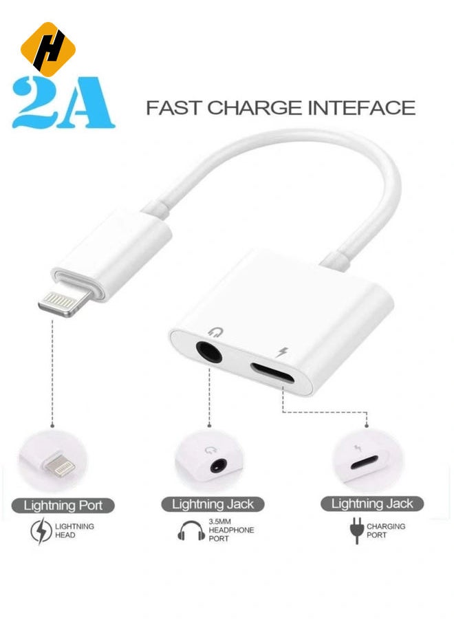 Headphone Jack Adapter for iPhone Car Charger 3.5mm Aux Earphone Audio Splitter and Charge Connector for iPhone 7/8/X/7 Plus/8 Plus/XS MAX