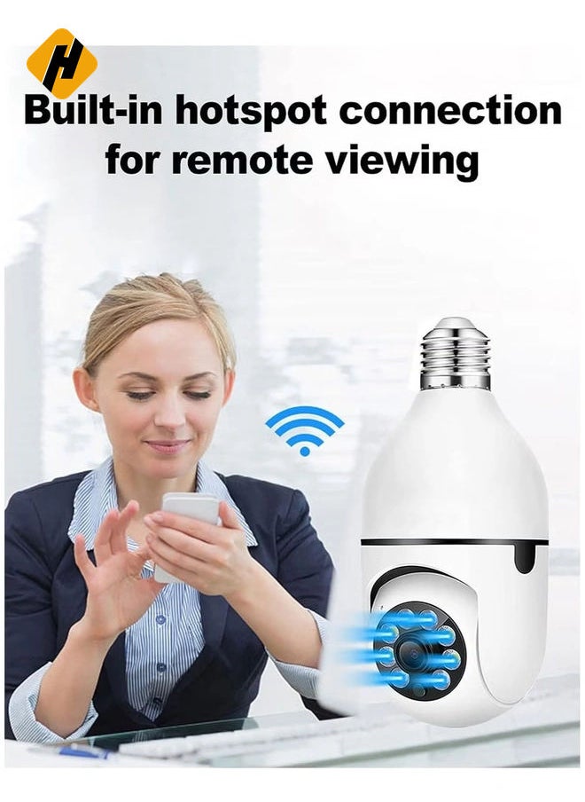 Wireless Security Camera, 1080P WiFi Lampcamera 2 Way Talk 360 Degree Motion Detection Surveillance Camera with Night Vision