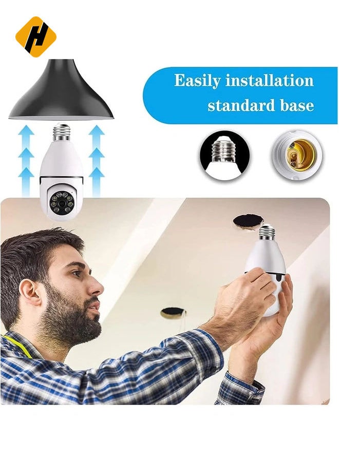 Wireless Security Camera, 1080P WiFi Lampcamera 2 Way Talk 360 Degree Motion Detection Surveillance Camera with Night Vision