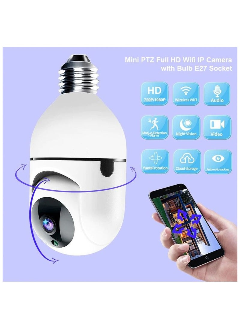 1080p Light Bulb Camera - HD Smart Wireless WiFi Security Bulb Camera