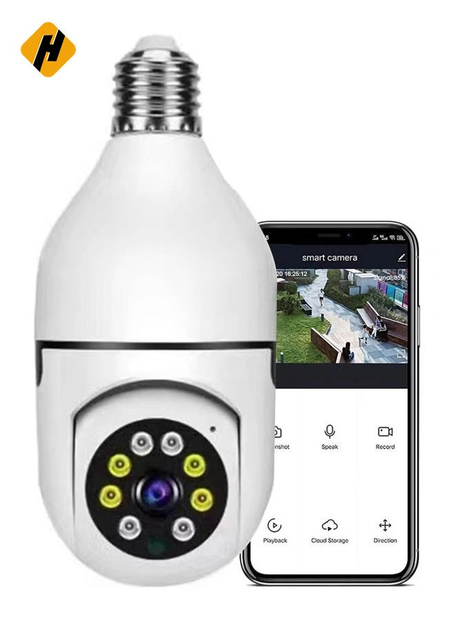 1080P Security Wireless Camera, Light Bulb Security Camera, 360 Degree 2.4GHz & 5G WiFi IP Camera for Home Indoor Outdoor Security, Human Motion Detection and Alarm Two Way Talk