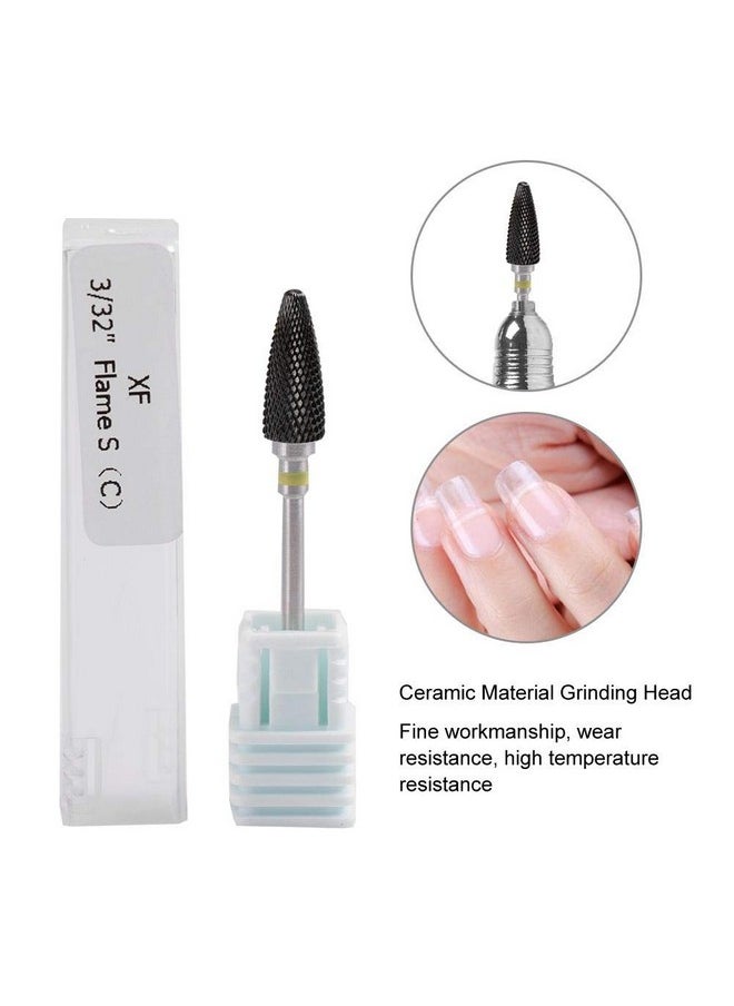 Nail Drill Bit Set, Nail Drill Bits Holder, Ceramic Cylinder Shape Grinding Head Nail Drill Bit For Nail Polishing Manicure Tools(01)