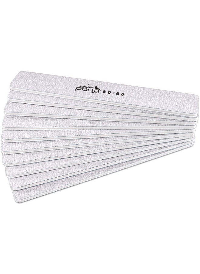 Jumbo Double-Sided Emery Nail File For Manicure, Pedicure, Natural, And Acrylic Nails - Zebra (Grit 80/80) - 50 Piece Pack