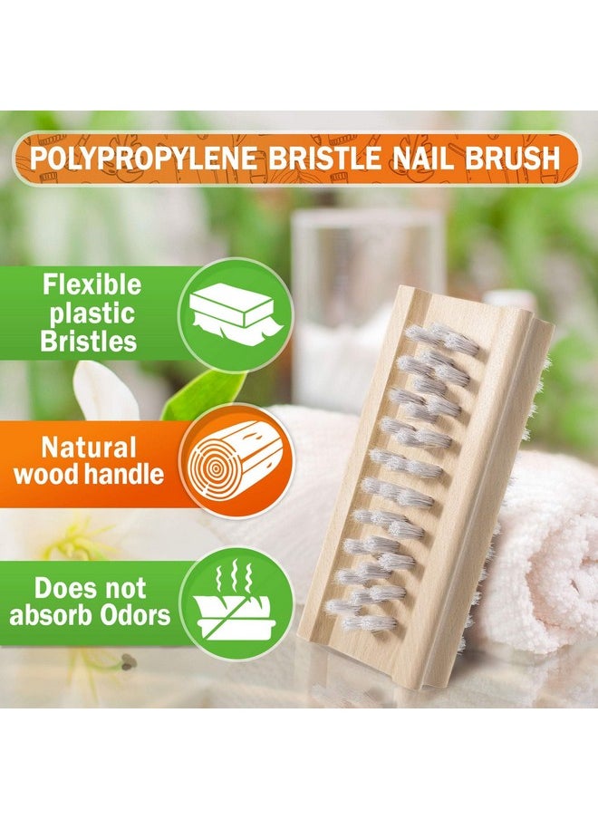 Non-Slip Wooden Two-Sided Hand And Nail Brush. Fingernail Brush For Nail Cleaning And Scrubbing. Heavy Duty Stiff Nail Brush For Travel. Mechanic Hand Scrub Brush With Molded Grip.