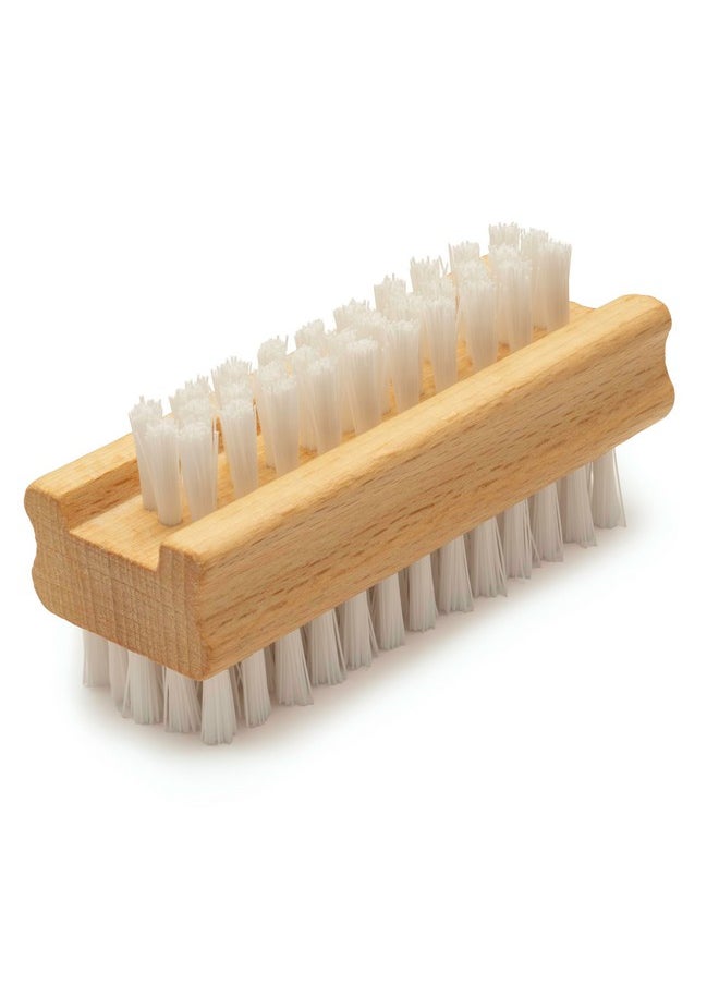 Non-Slip Wooden Two-Sided Hand And Nail Brush. Fingernail Brush For Nail Cleaning And Scrubbing. Heavy Duty Stiff Nail Brush For Travel. Mechanic Hand Scrub Brush With Molded Grip.