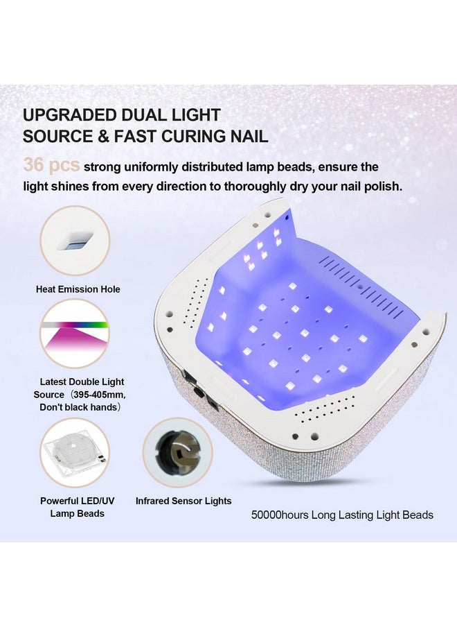 Uv Led Nail Lamp, 54W Rechargeable Cordless Nail Lamp Nail Dryer Gel Polish Uv Nail Light With 4 Timer Setting, Professional Quick Dry Curing Lamp With Display Auto Sensor For Salon & Home