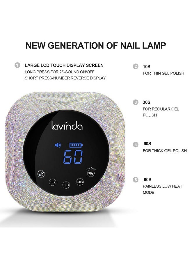 Uv Led Nail Lamp, 54W Rechargeable Cordless Nail Lamp Nail Dryer Gel Polish Uv Nail Light With 4 Timer Setting, Professional Quick Dry Curing Lamp With Display Auto Sensor For Salon & Home