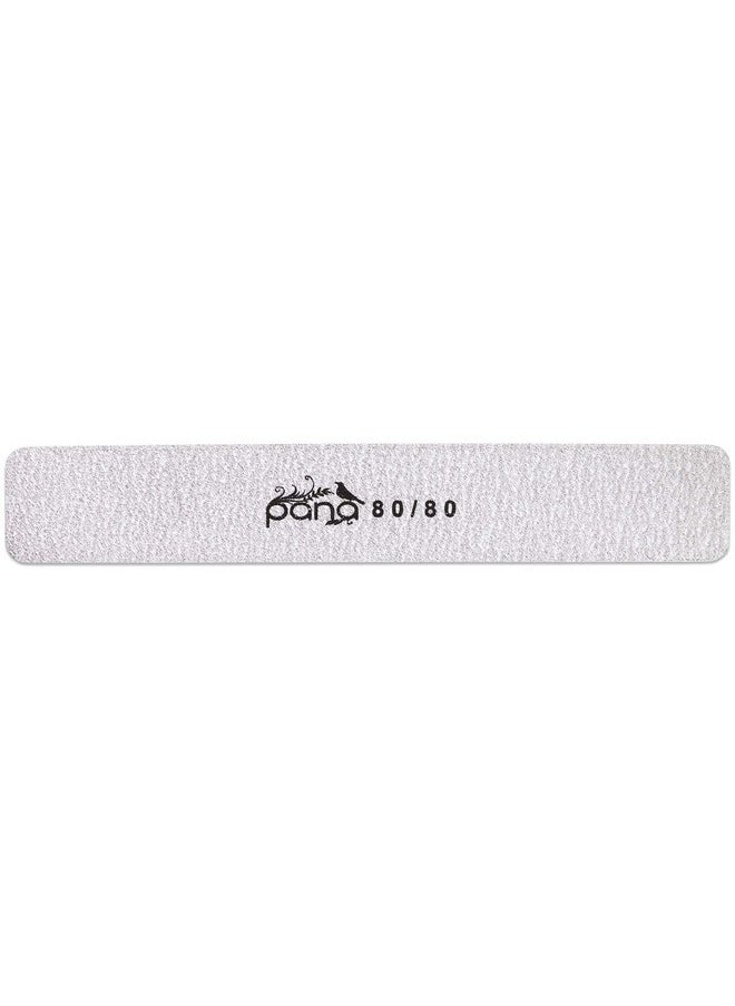 S - Pana Jumbo Double-Sided Emery Nail File For Manicure, Pedicure, Natural, And Acrylic Nails - Zebra (Grit 80/80)