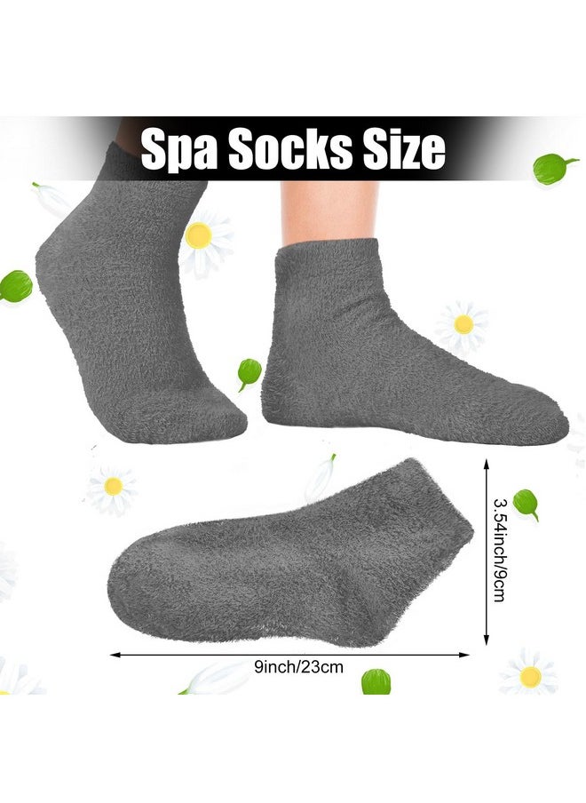 3 Pairs Aloe Socks Moisturizing Spa Socks Infused Socks Gel Sleeping Fuzzy Socks Dry Feet Socks Non Slip Lotion Socks For Women Men Repairing Softening Dry Cracked Feet(Gray)