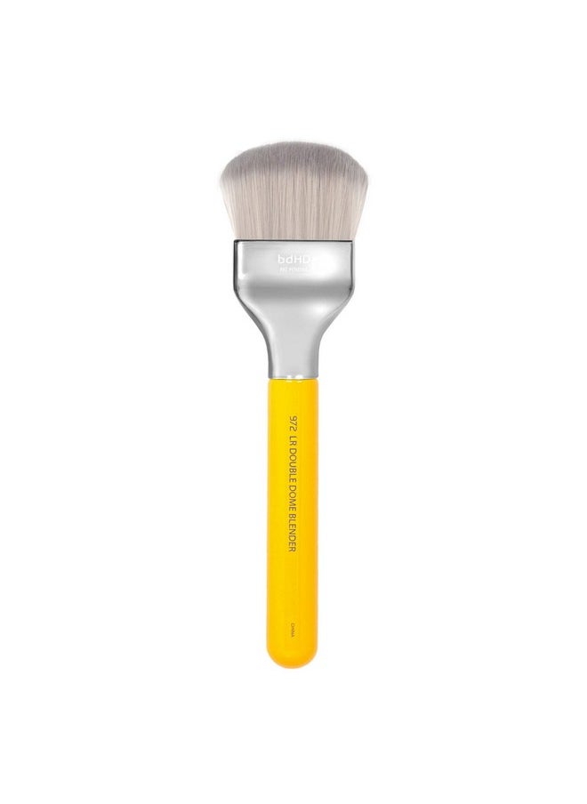 Professional Makeup Brush - Studio Series 972 Large Rounded Double Dome Blender - With Soft Synthetic Fibers, For Foundation Application & Blending (Yellow, 1Pc)