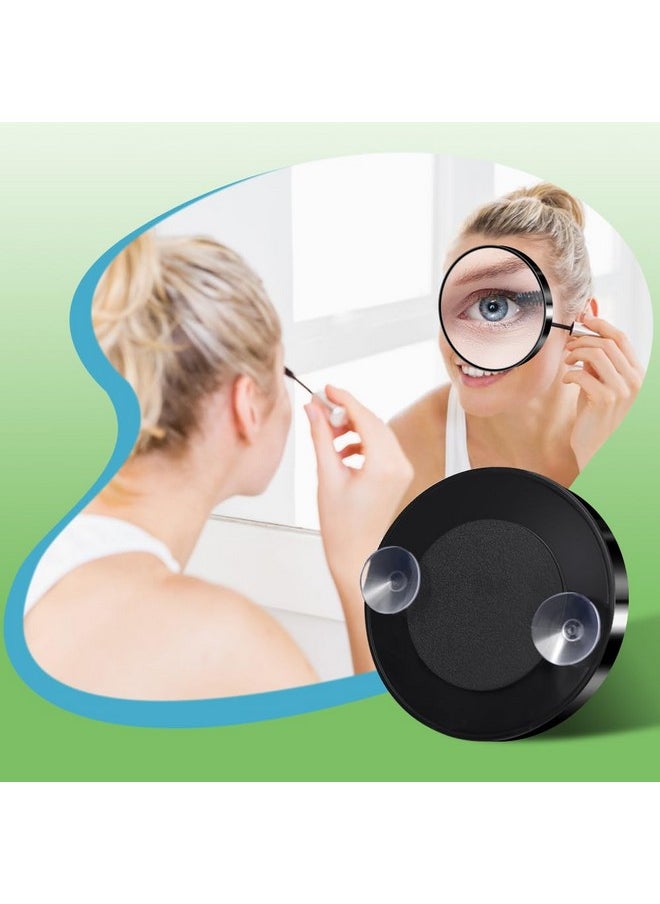 Magnifying Mirror Set, 3.5 Inch 10X & 25X Magnified Makeup Mirrors With Suction Cups, Tweezers And Eyebrow Razor, Daily Beauty Tools Compact Travel Set