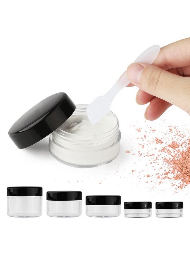 10 Pieces Makeup Travel Containers With Lids 3/5/ 10/15/ 20 Gram Size Cosmetic Jars With 5 Pieces Mini Spatulas For Gift(Random Color)