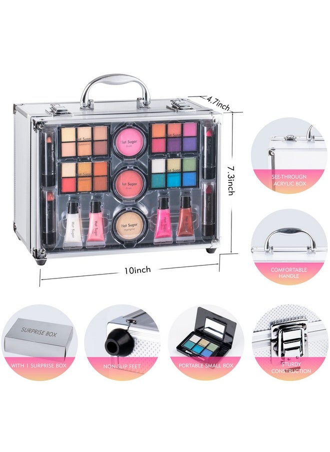 Makeup Set For Teen Girls Ages 10-12, All In One Beginner Makeup Kit For Women, Cosmetics Gift Set For Birthday Christmas (Clear02)