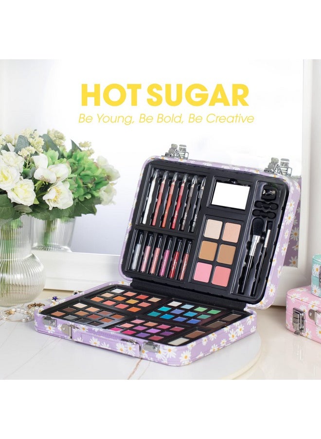 Makeup Kit For Teenager Girls 10-12, All In One Beginner Makeup Kit For Women Full Kit, Teen Makeup Kit Cosmetic Gift Set On Birthday Christmas(Purple Daisy)