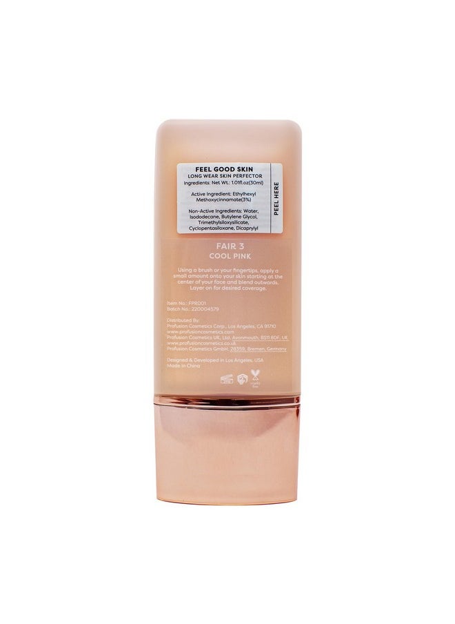 Lightweight Liquid Foundation For A Flawless And Elegant Radiance, Breathable Makeup For Improves Uneven Skin Tone, Cruelty-Free - Fair 3