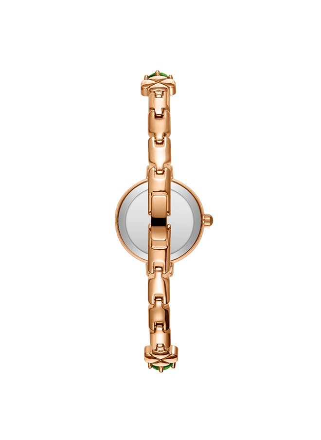 Kenneth Scott K23541-KBGG Women Analog Display Watch & Brass Strap Green