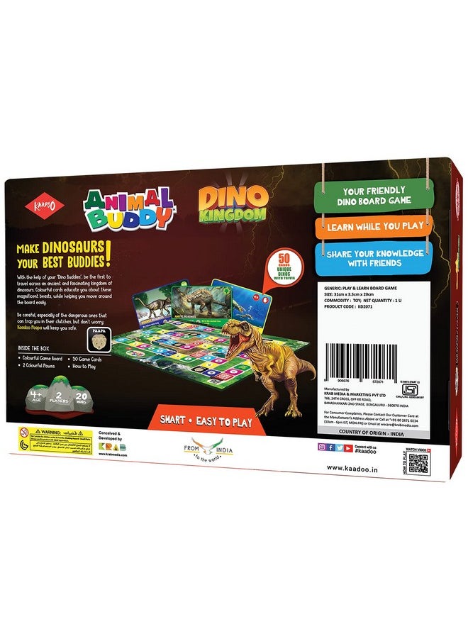 Animal Buddy - Dino Kingdom - Dinosaur Exploration Game - Play & Learn Kids Board Game -Fantastic Introduction For 4+ Year Olds- Fully Made In India (2 Players, Multicolour)