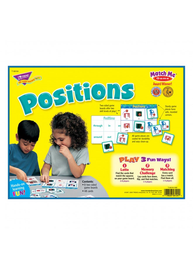 Trend Enterprises: Match Me GamePositions, Learn 16 Position Concepts and Words, Develop Matching and Memory Skills, Play 3 Different Fun Ways, Ages 3 and Up