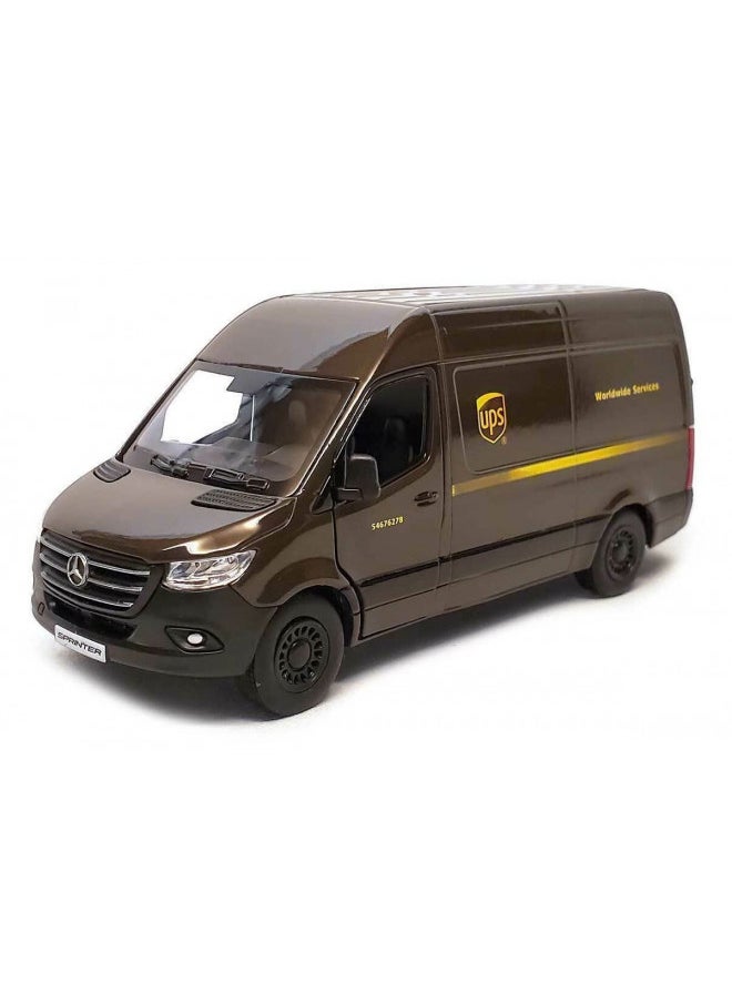 KiNSMART Mercedes-Benz Sprinter UPS Edition Delivery Van 1:48 Scale for Unisex Children