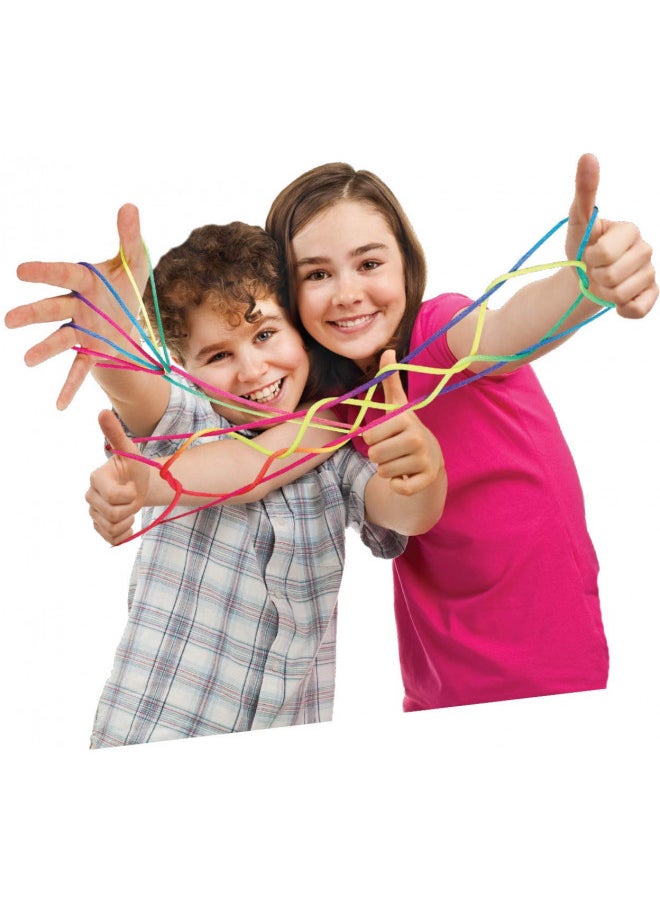 JA-RU Stringy Majiggy Cats Cradle - Chinese String Toys (6 Cats Cradle) Finger Hand String Tricks Games for Kids & Adults Girls & Boys. Rainbow Rope Toy. Party Stocking Stuffers. 736-6p