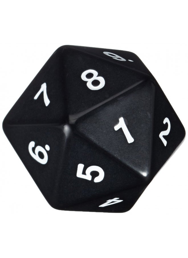 Koplow Games 55mm Jumbo D20 Opaque Black with White Numbers