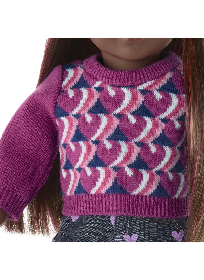 American Girl Truly Me 18-inch Doll School-Day Style Outfit with Cardigan, Tee, and Pair of Sneakers, For Ages 6+