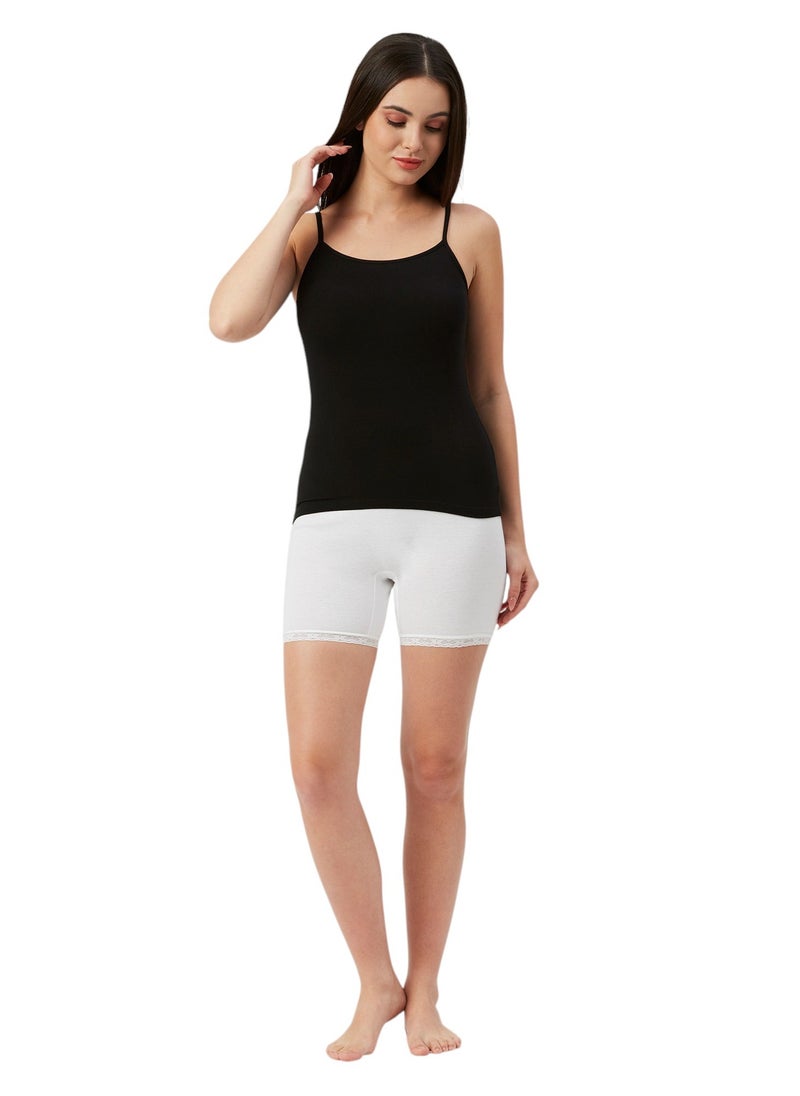 WOMEN'S COTTON BLENDED CAMISOLE - BLACK