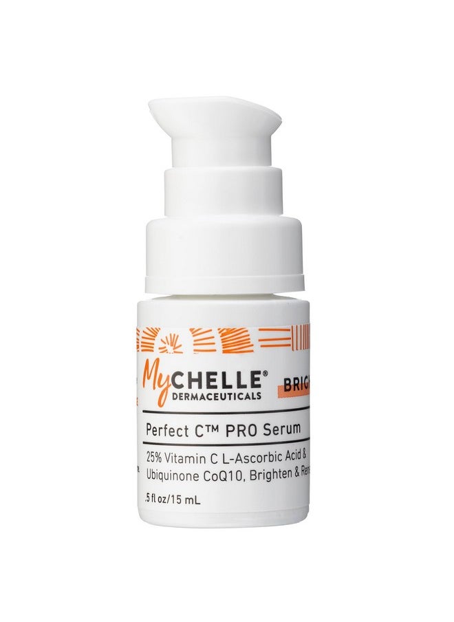 Perfect C Pro Serum, Professional-Level 25% (0.5 Fl Oz) L-Ascorbic Acid Vitamin C Serum - Face Brightening Skin Care For All Skin Types